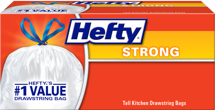 Hefty Strong Drawstring Kitchen Trash Bags