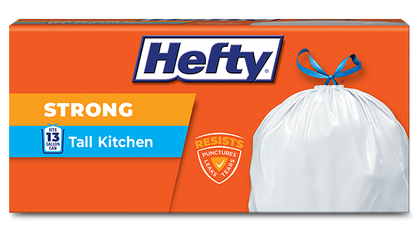 Hefty Strong Drawstring Kitchen Trash Bags