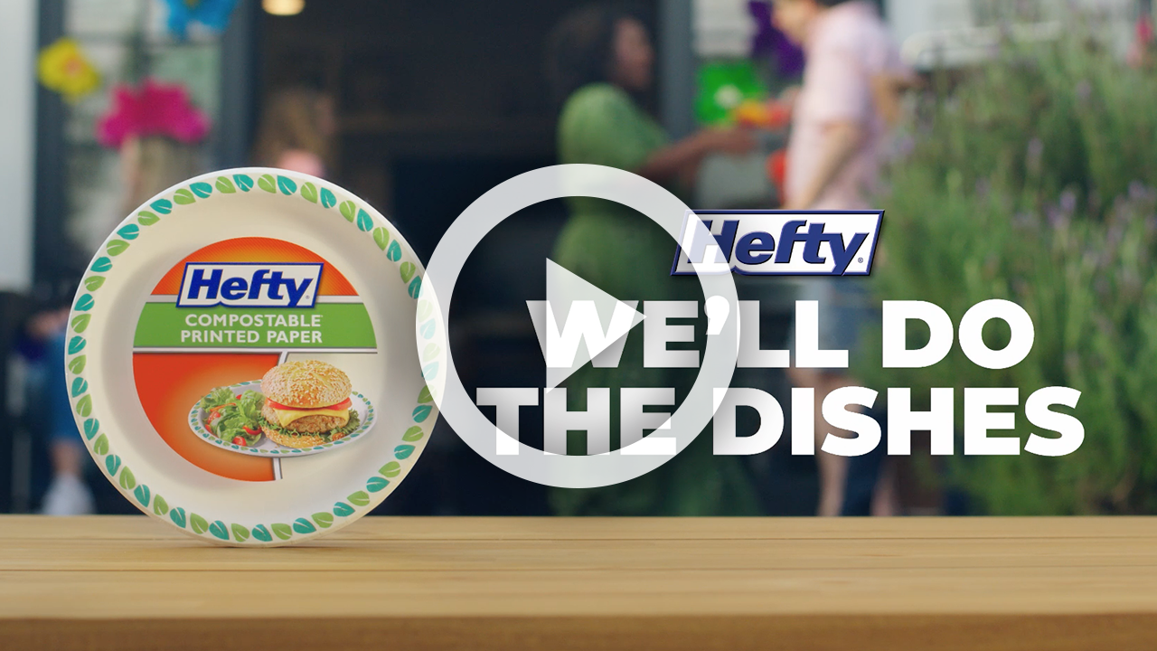 Hefty Plates, Printed Paper, Compostable, 8.6 Inch - 20 plates