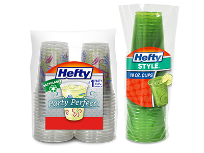 Hefty Mint Green Disposable Party On Plastic Cups, 18 oz, 50 Count