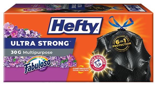Hefty Ultra Strong 30G Multipurpose Trash Bags, Fabuloso Scent, 25ct