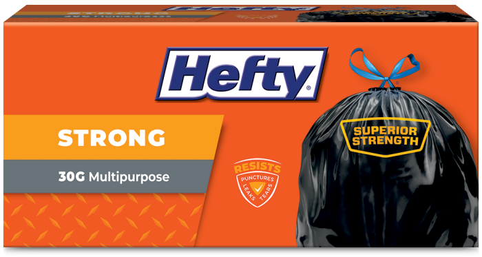 Hefty® Easy Flaps® Trash Bags, 30 gal, 1.05 mil, 30