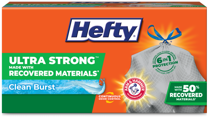 Hefty Ultra Strong Recovered Materials Trash Bags | Hefty