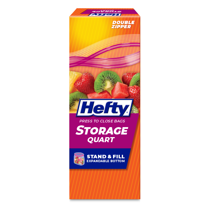 New Hefty® Press to Close Bags