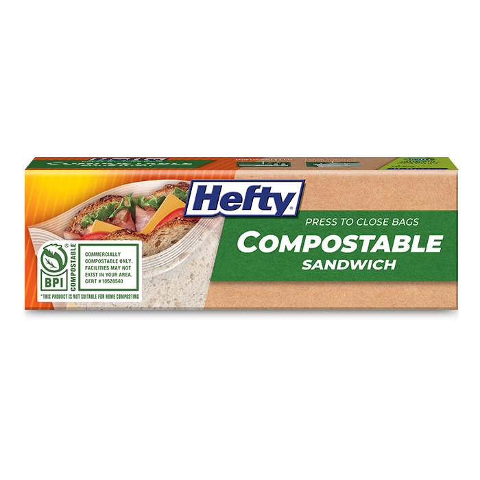 Hefty Compostable Press to Close Storage Bags