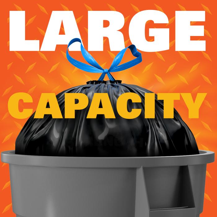 black trash bag in a garbage can