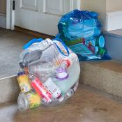 Blue trash bags on sale for recycling