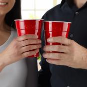 Hefty Party On Disposable Plastic Cups, Red, 18 Ounce, 30 Count